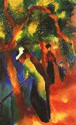 August Macke Sunlight Walk painting